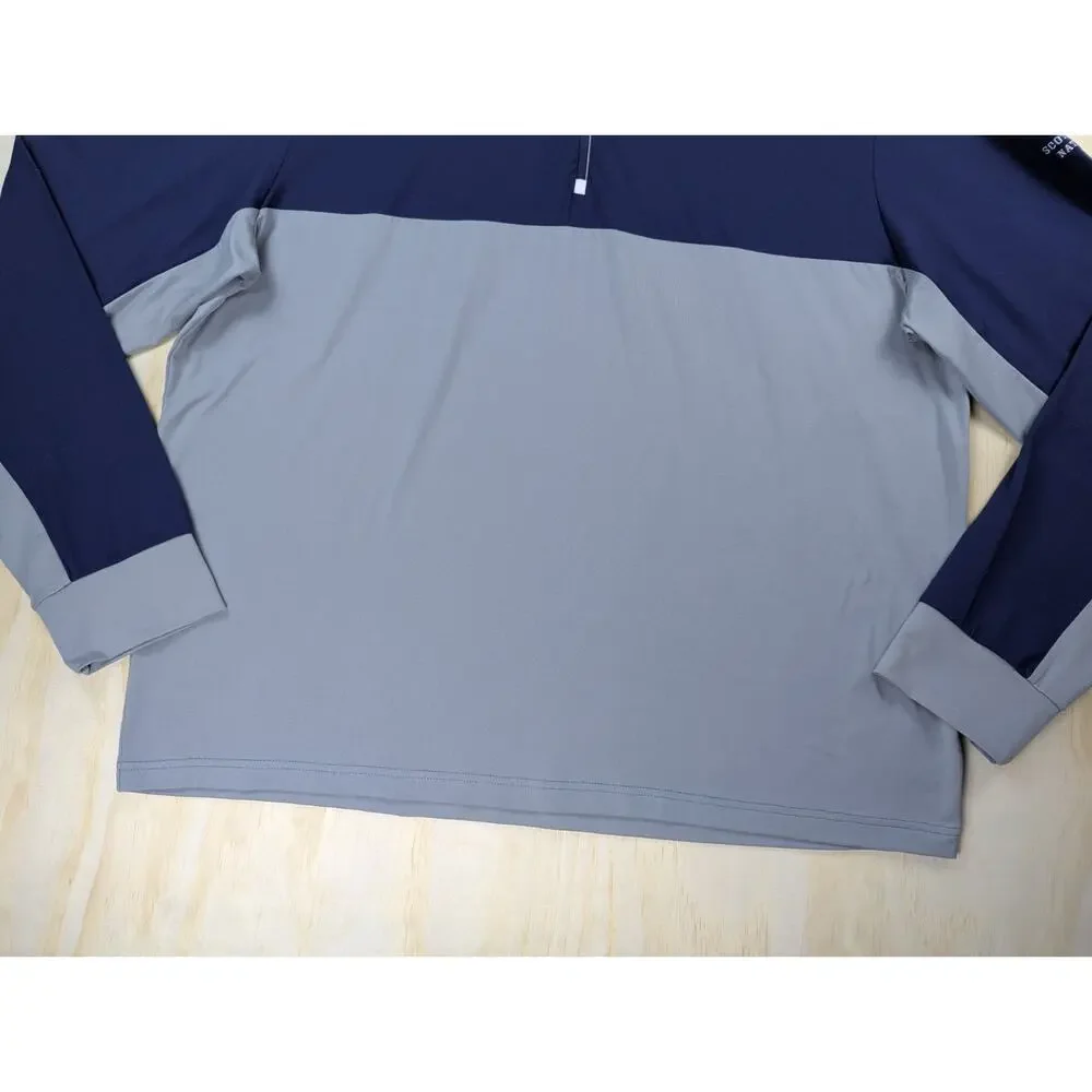 Polo Golf Men's XXL Scottsdale National 1/4 Zip Pullover Navy Grey Wicking